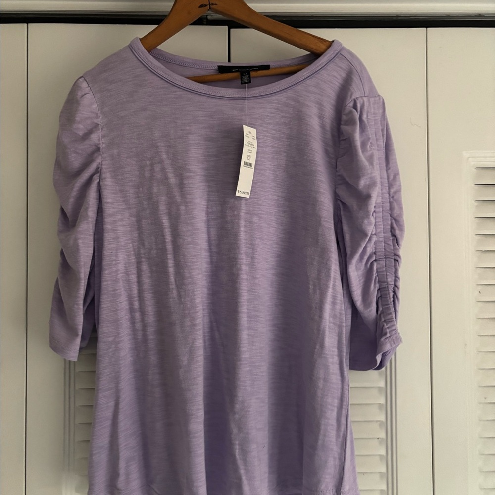 White House Black Market Lavender Long Sleeve Top